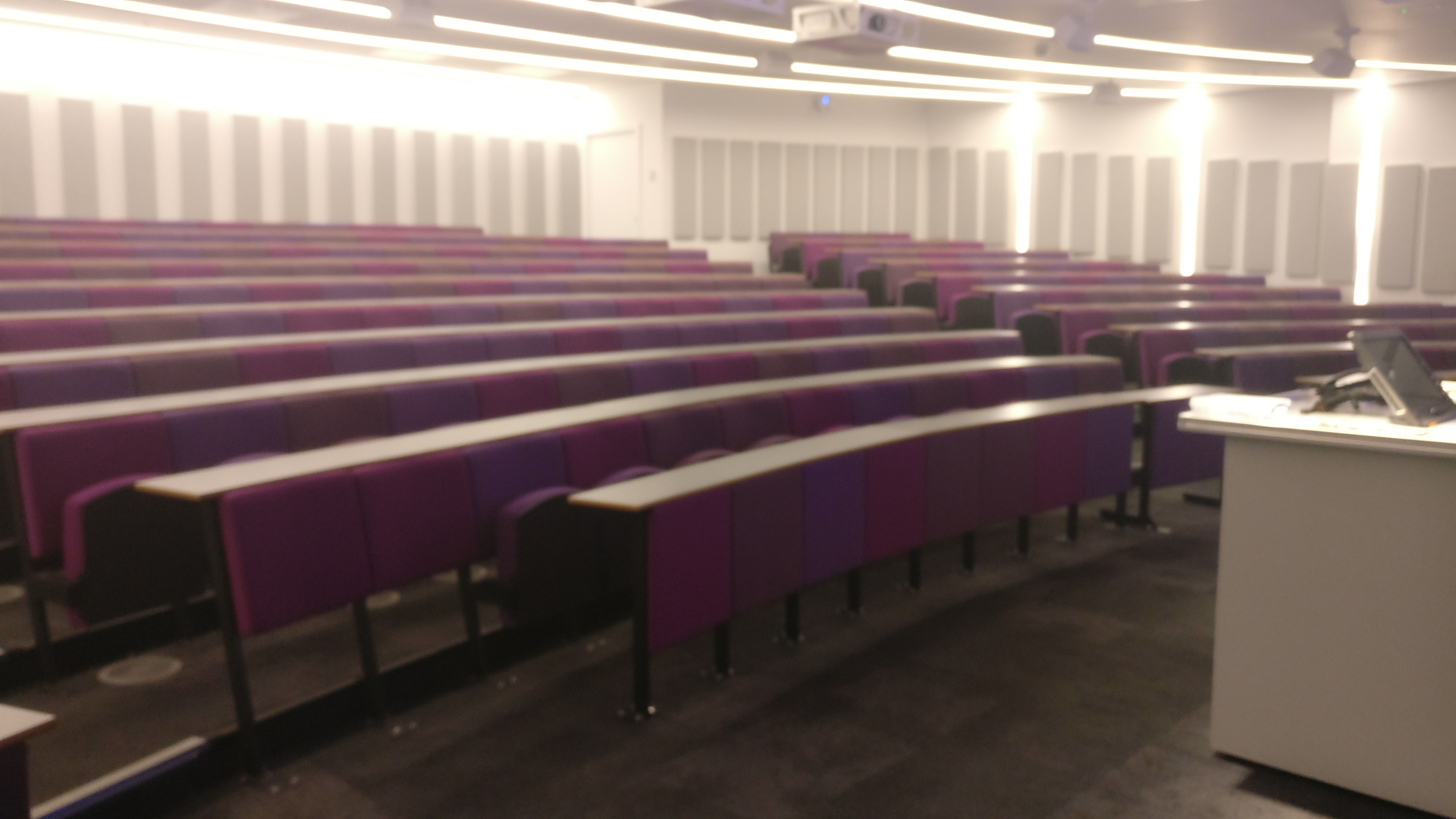 A view of a lecture theatre from the front